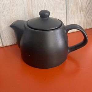 Designpac Matte Black Ceramic Teapot Modern Minimalist Tea Pot with Lid